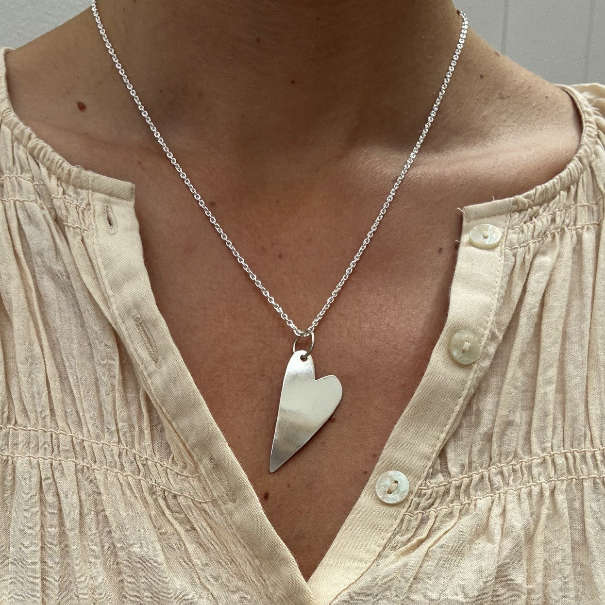 Silver heart necklace