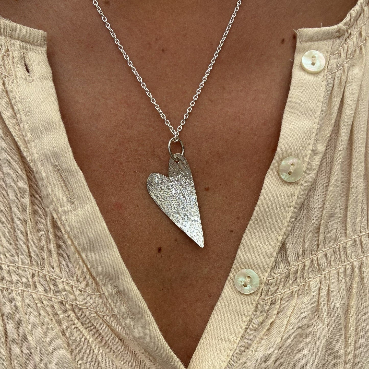 Silver heart necklace
