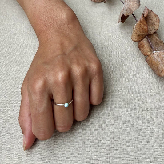 Slim Band Ring with Larimar