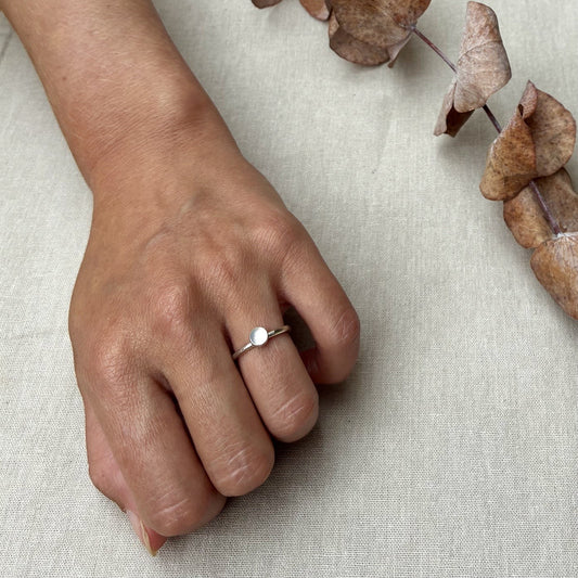 Slim Band Ring with Moonstone