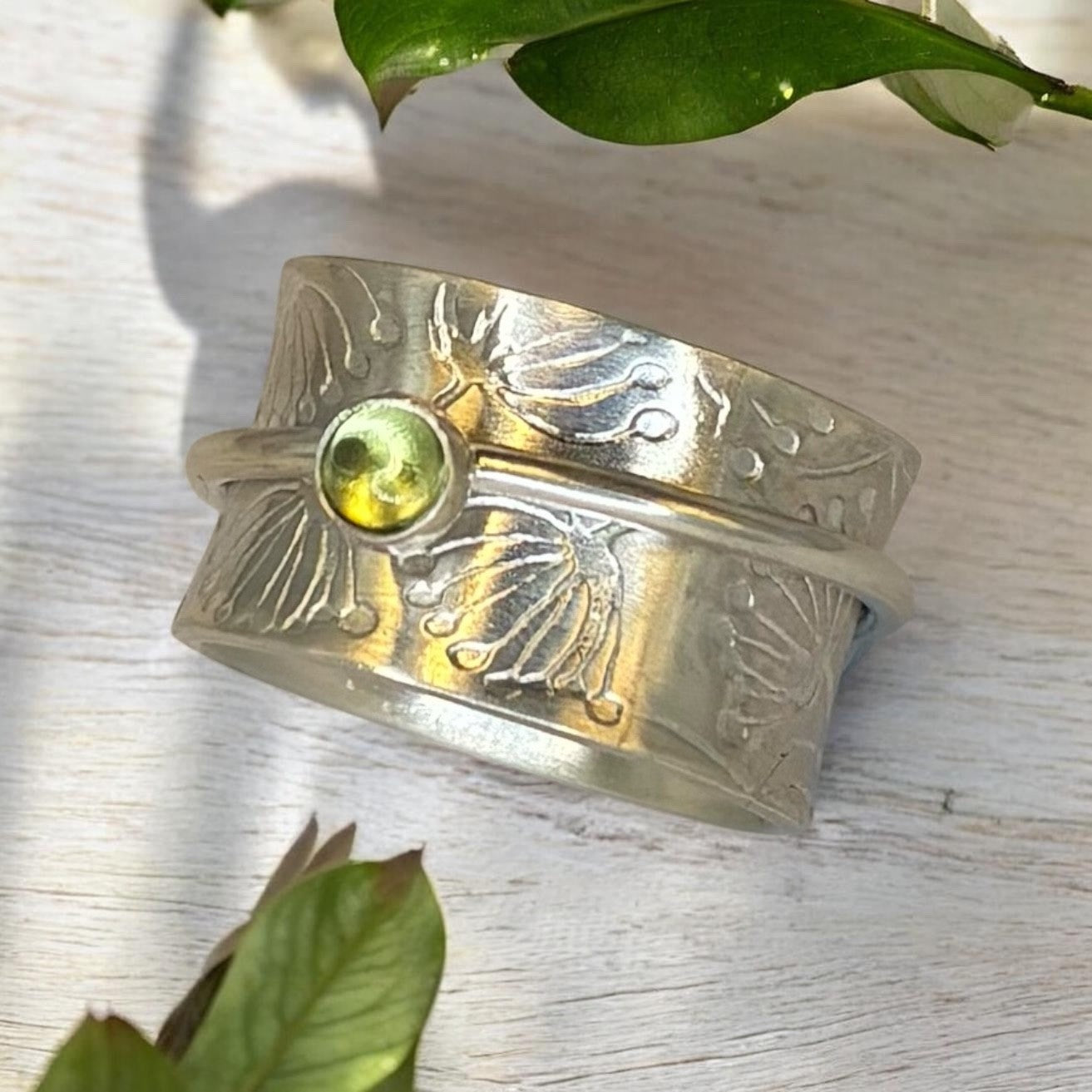 Spinning Ring with Peridot