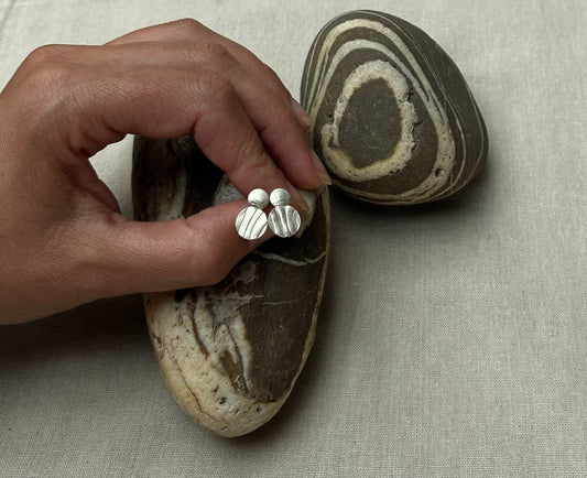 Pebble drop stud earrings