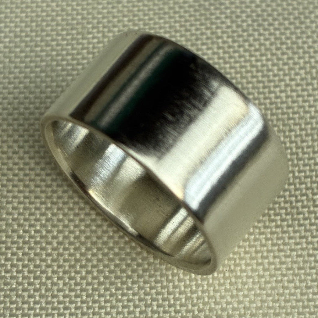 Wide Silver Band- Satin or Polished